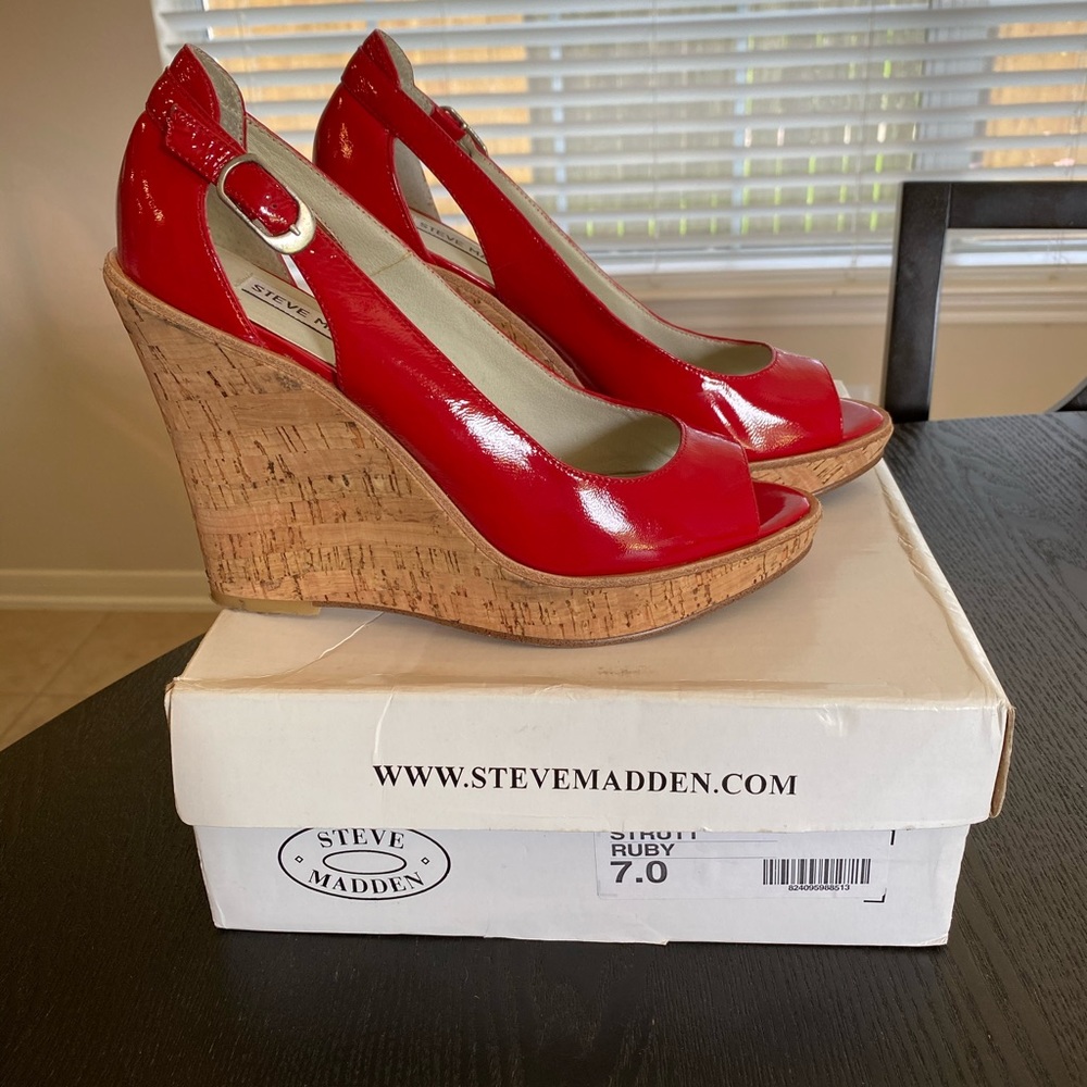 Ruby Red Steve Madden Wedges - image 1